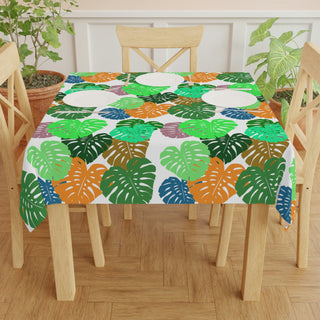 Tablecloth - Monstera White - Digital Art DeCourcy Design