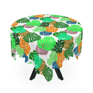 Tablecloth - Monstera White - Digital Art DeCourcy Design