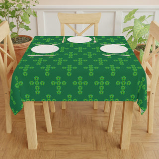 Tablecloth - St Patrick's Cross Dark Green - Digital Art DeCourcy Design
