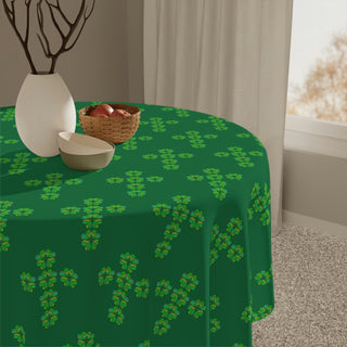 Tablecloth - St Patrick's Cross Dark Green - Digital Art DeCourcy Design