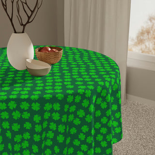 Tablecloth - St Patricks Shamrock Dark Green - Digital Art DeCourcy Design