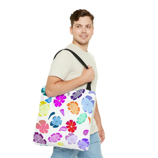 Tote Bag - Falling Flowers White - Digital Art DeCourcy Design
