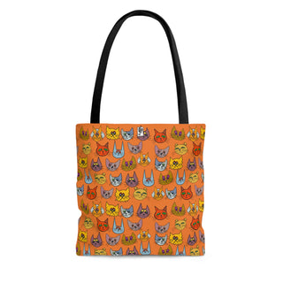 Tote Bag - Kooky Kats Orange - Digital Art DeCourcy Design