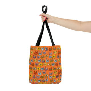 Tote Bag - Kooky Kats Orange - Digital Art DeCourcy Design