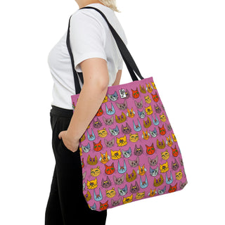 Tote Bag - Kooky Kats Pink - Digital Art DeCourcy Design