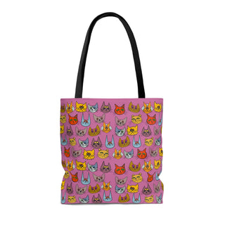 Tote Bag - Kooky Kats Pink - Digital Art DeCourcy Design