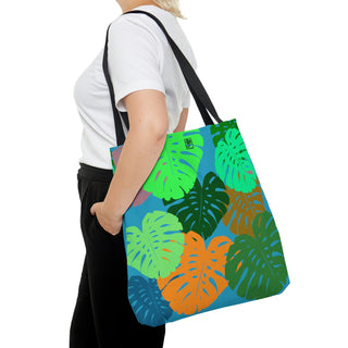 Tote Bag - Monstera Turquoise - Digital Art DeCourcy Design