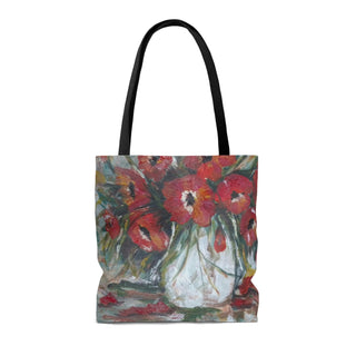 Tote Bag - Poppies in Vase - Acrylic Painting DeCourcy Design