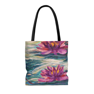 Tote Bag - Water Lillies - Acrylic Painting DeCourcy Design