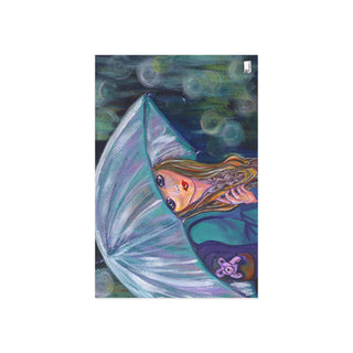 Umbrella Girl, Acrylic Painting, Fine Art Postcards DeCourcy Design