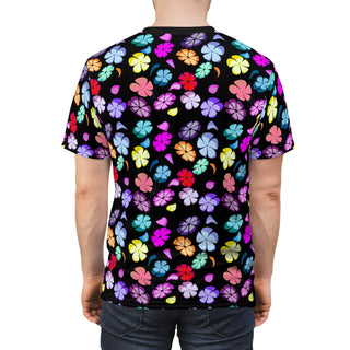 Unisex T-Shirt - Falling Flowers Black - Digital Art DeCourcy Design