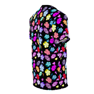 Unisex T-Shirt - Falling Flowers Black - Digital Art DeCourcy Design