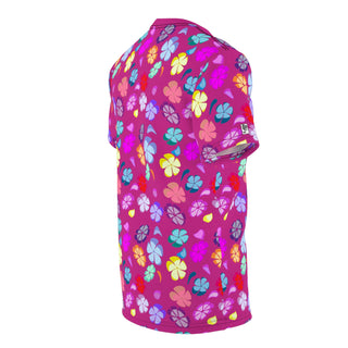 Unisex T-Shirt - Falling Flowers Hot Pink - Digital Art DeCourcy Design
