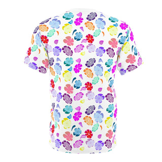 Unisex T-Shirt - Falling Flowers White - Digital Art DeCourcy Design