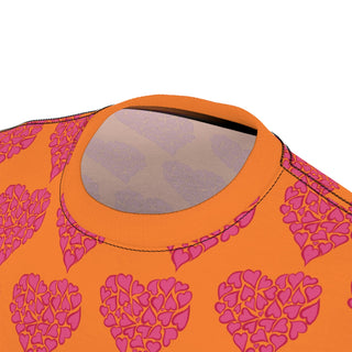 Unisex T-Shirt - Hearts Orange - Digital Art DeCourcy Design