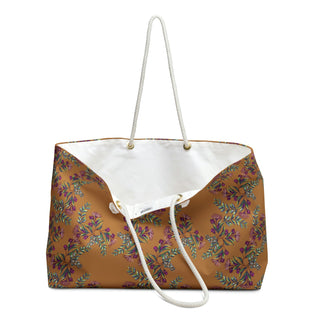 Weekender Bag - Gumnut Bouquet Burnt Ochre - Digital Art DeCourcy Design