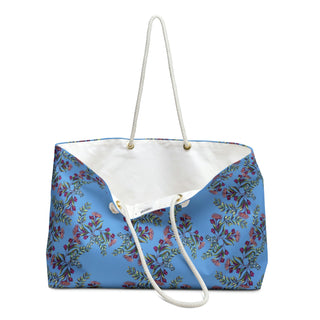 Weekender Bag - Gumnut Bouquet Light Blue - Digital Art DeCourcy Design