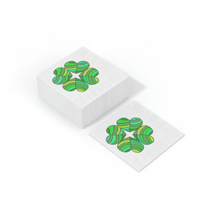 White Coined Napkins Packs 50/100 - St Patrick's Clover - Digital Art DeCourcy Design