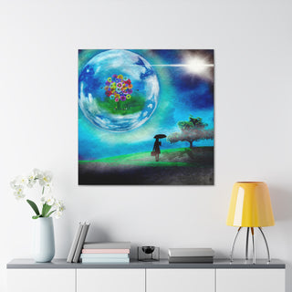 Canvas - Gallery Wrap - Blue Universe - Digital Painting